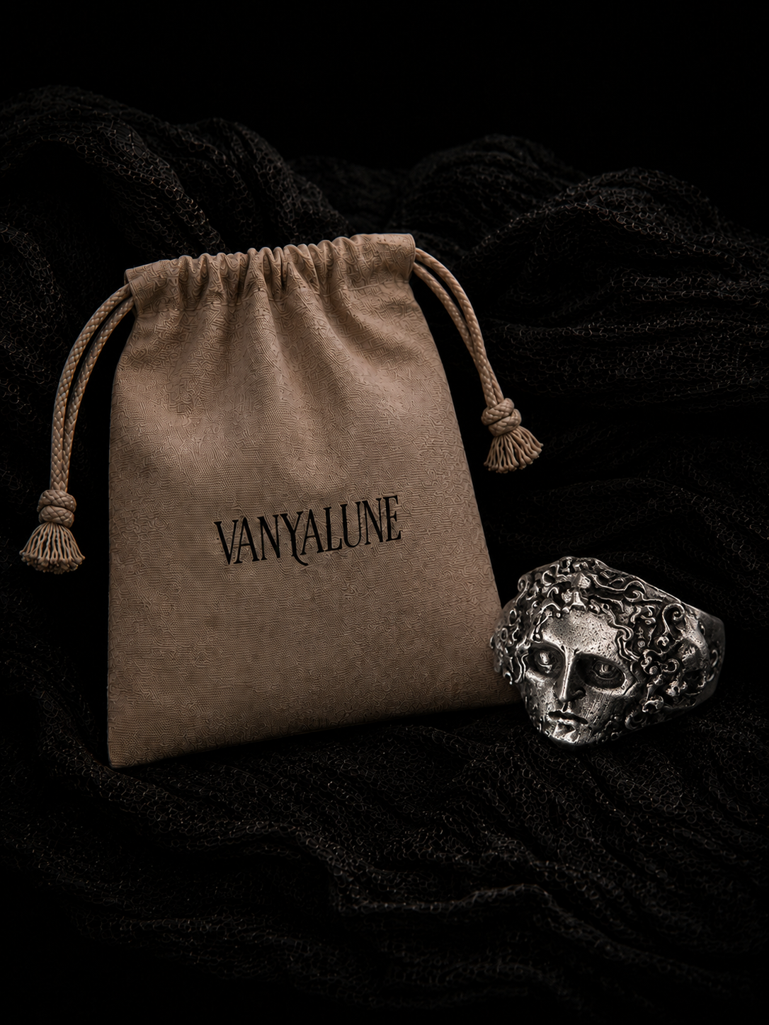 Melancholy Face Signet Ring