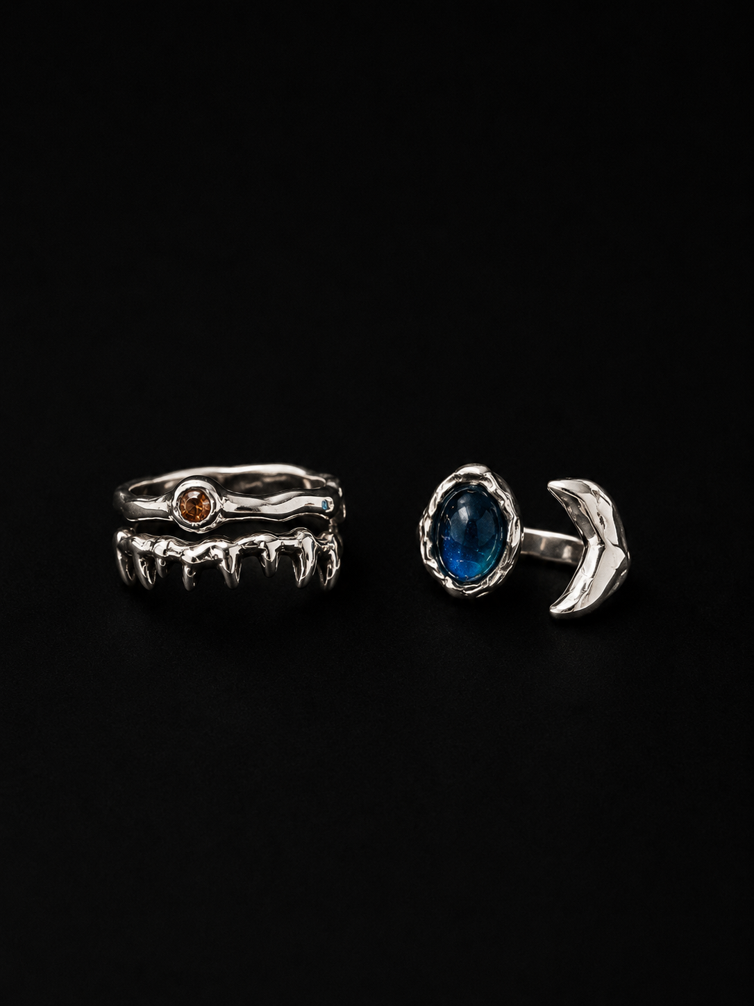 Aquamarine Texture Signet Ring