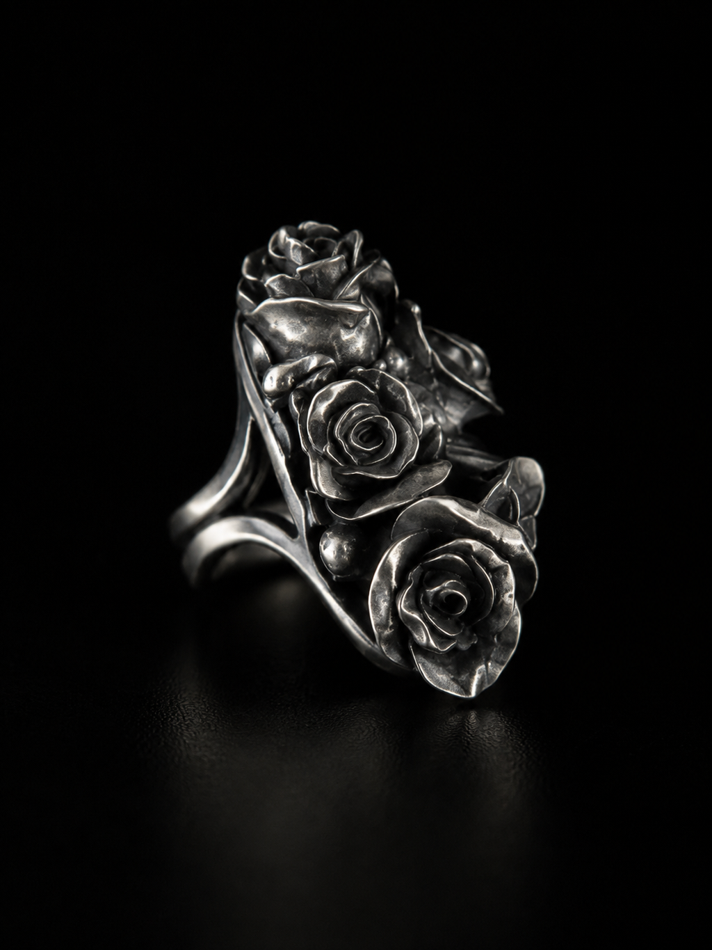 Embroidered Twin Rose Ring