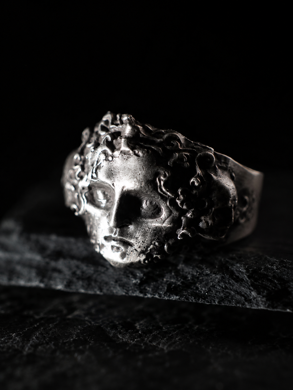 Melancholy Face Signet Ring
