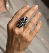Embroidered Twin Rose Ring
