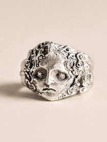 Melancholy Face Signet Ring
