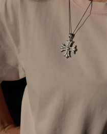 Aquamarine Iris Cross Necklace