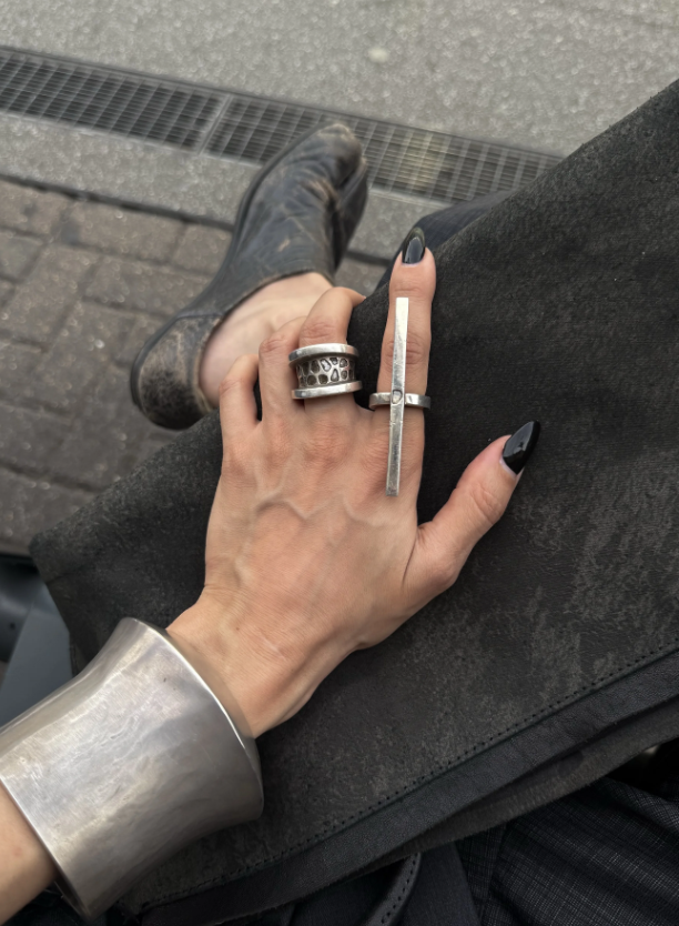 Silver Cross Signet Ring