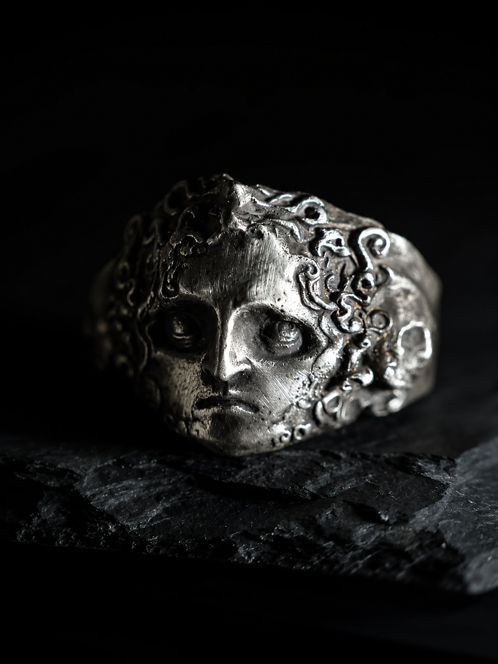 Melancholy Face Signet Ring