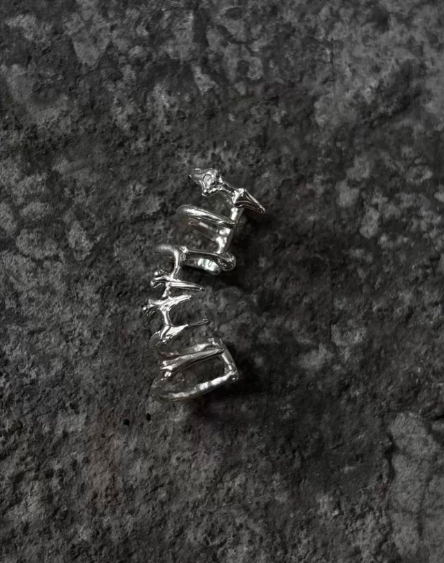 Silver Bone Ear Cuff