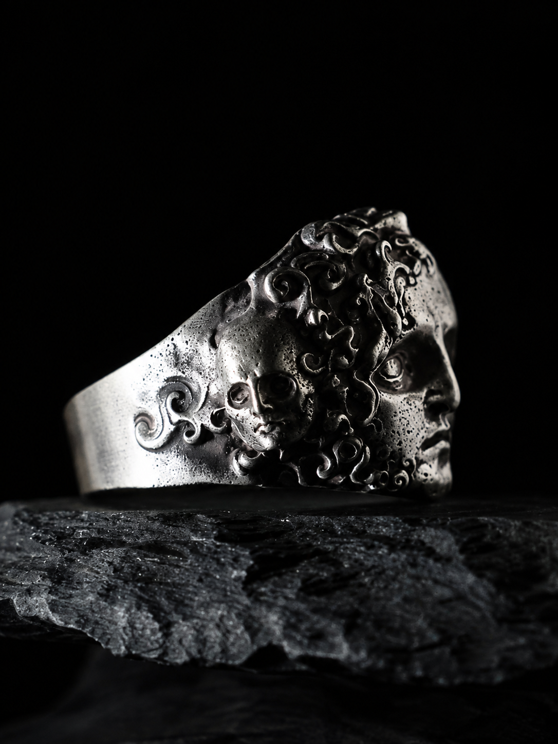 Melancholy Face Signet Ring